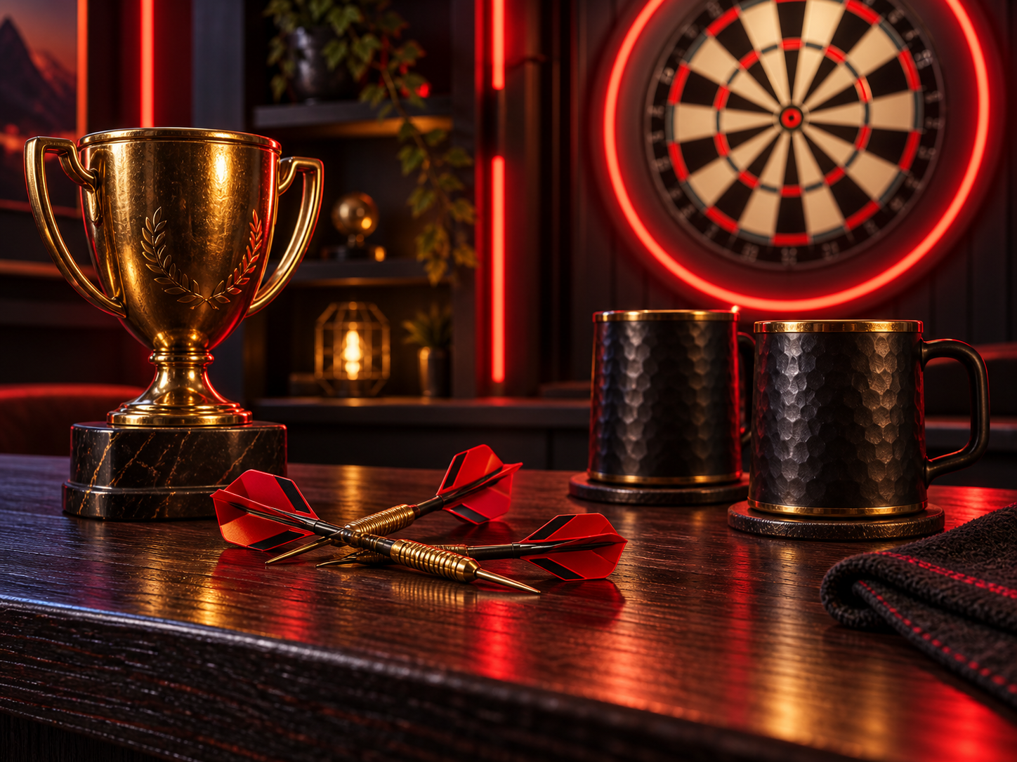 Trophée et fléchettes en fin de soirée
